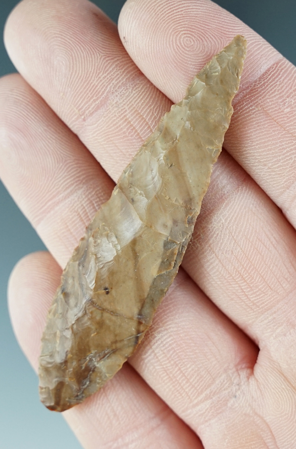 2 7/8 "Cascade Leaf made from two-tone brown Jasper. Found near the Columbia River, Oregon.