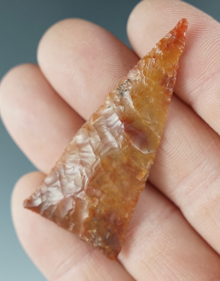 2 1/8" Columbia River Triangular Knife made from Agate. Found near the Columbia River, Oregon.
