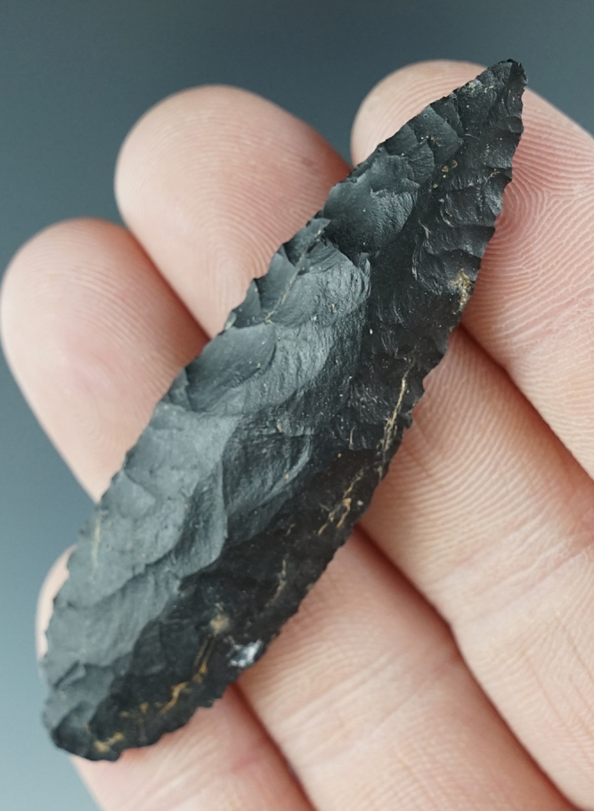 2 3/4" Cascade Leaf made from black Jasper. Found near the Columbia River, Oregon.