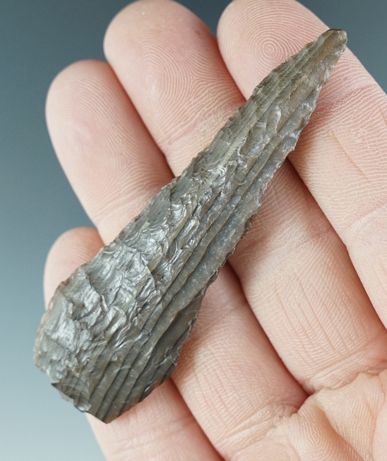 3" Shouldered Cascade made from petrified wood. Found near the Columbia River, Oregon.