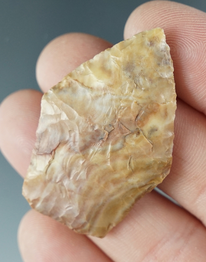 1 3/4" Shouldered Knife made from brown Agate. Found near the Columbia River, Oregon.