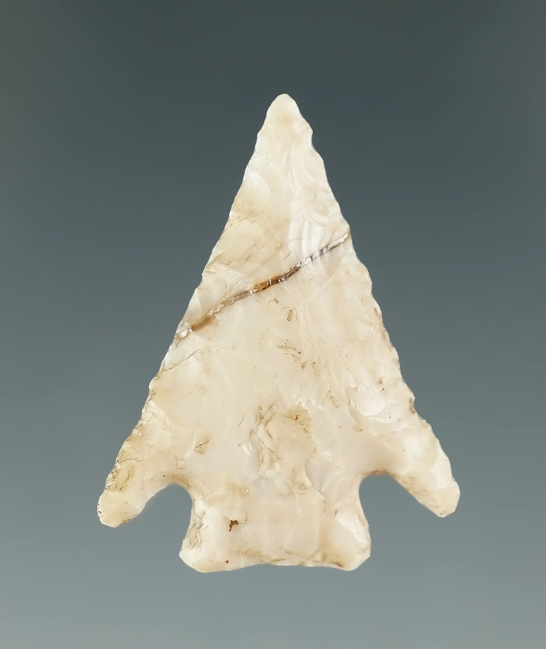 1 1/4" Diagonal Notch made from cream Agate. Found near the Columbia River, Oregon.