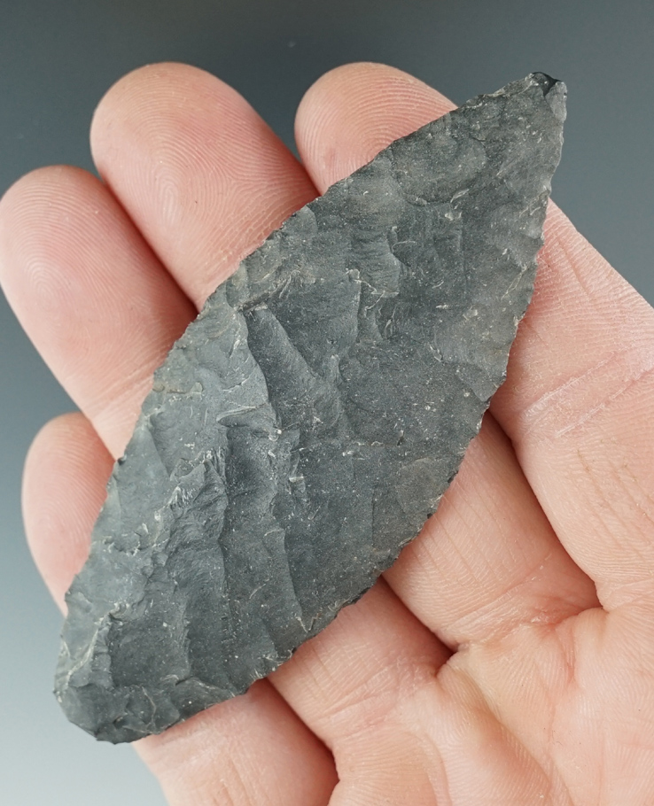 3 1/2" Cascade Knife made from gray Obsidian. Found in the Great Basin, Oregon.