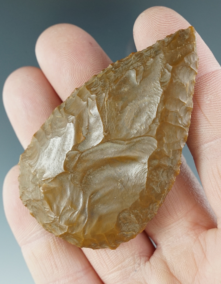 2 3/4" Columbia River Knife made from chocolate brown Agate. Found near the Columbia River, Oregon.