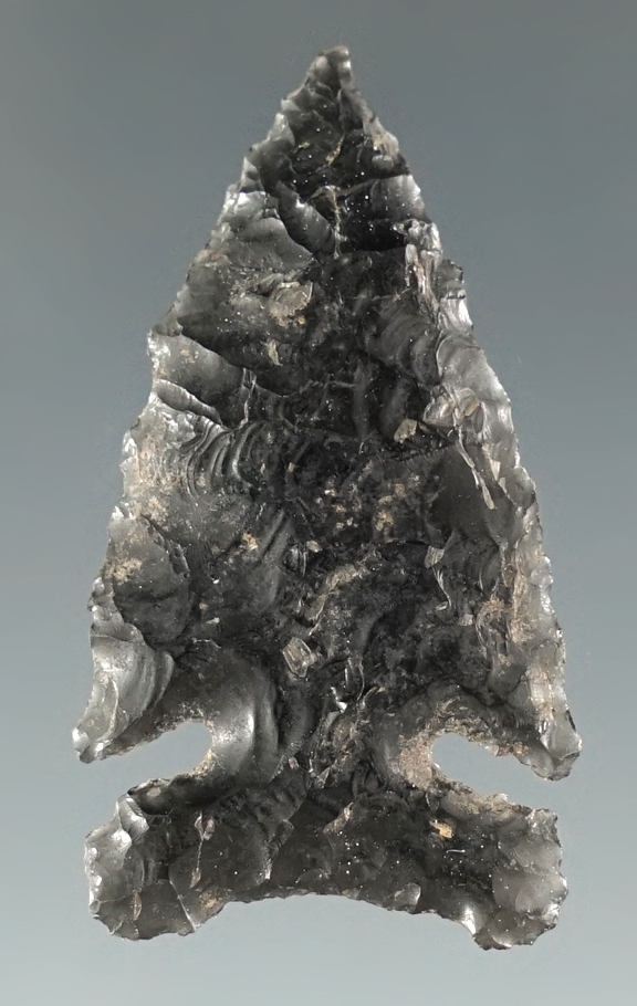 1 3/8" Sidenotch made from translucent Obsidian. Found in the Great Basin, Oregon.