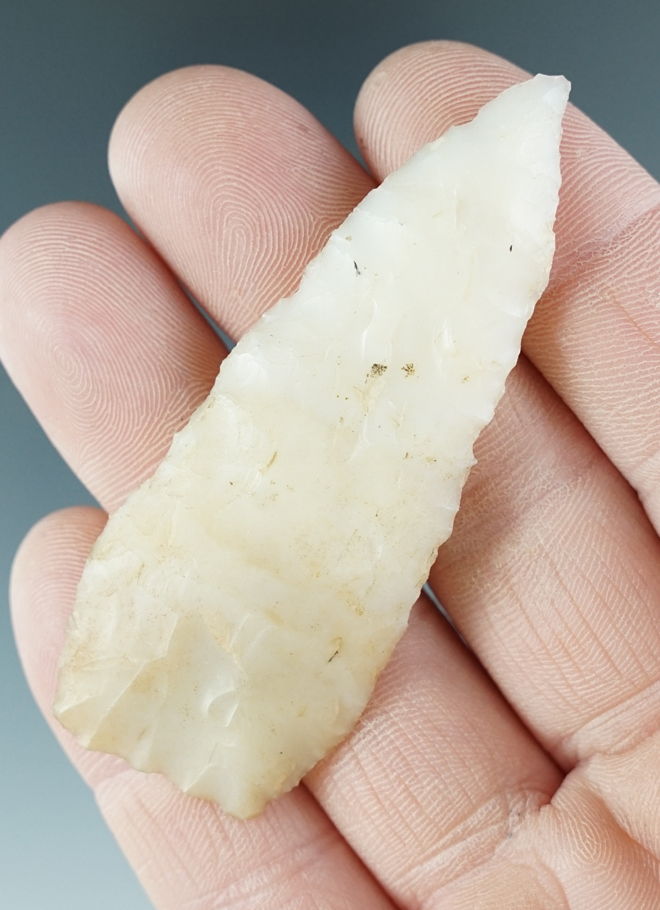 2 3/4" Plateau Pentagonal Knife made from white Agate. Found near the Columbia River, Oregon.