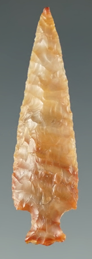 1 1/2" Knobbed Dagger made from yellow and red Jasper. Found near the Columbia River, Oregon.