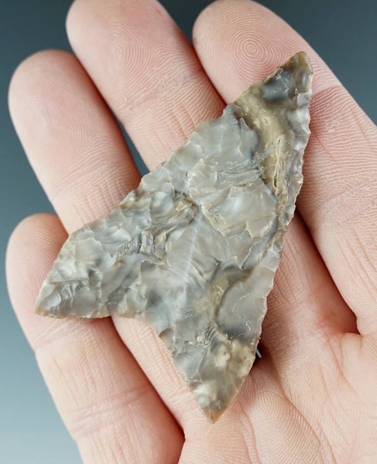 2 1/2" Mule Ear Knife made from gray Agate. Found near the Columbia River, Oregon.