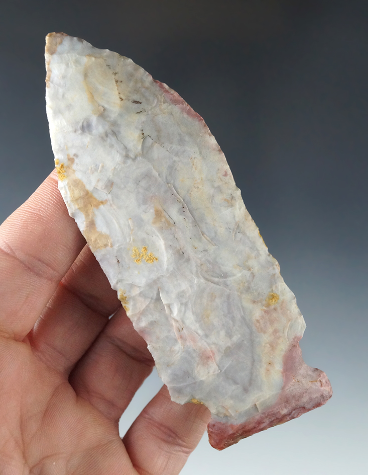 Very colorful 4 1/8" Sidenotch Pentagonal Knife found in Kentucky.