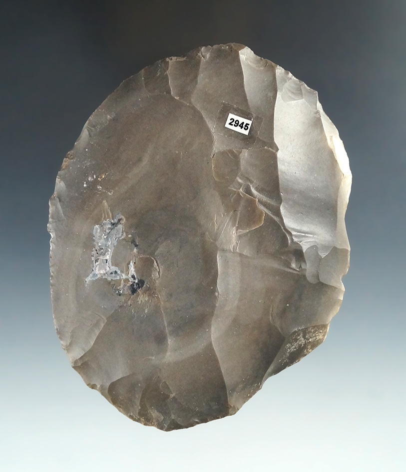 4 5/8" Crib Mound Cache Blade made from Hornstone, found in Spencer Co., Indiana.