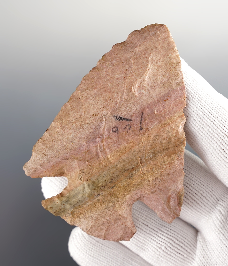 3" Snyders made from a colorful striped Chert. Found in Illinois by Dr. Wison near Big Creek. 
