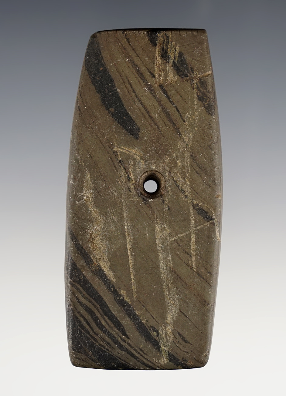 Outstanding Ohio Hopewell Pendant that is tallied. Wheelersburg, Scioto Co., Ohio. Ex. Root.