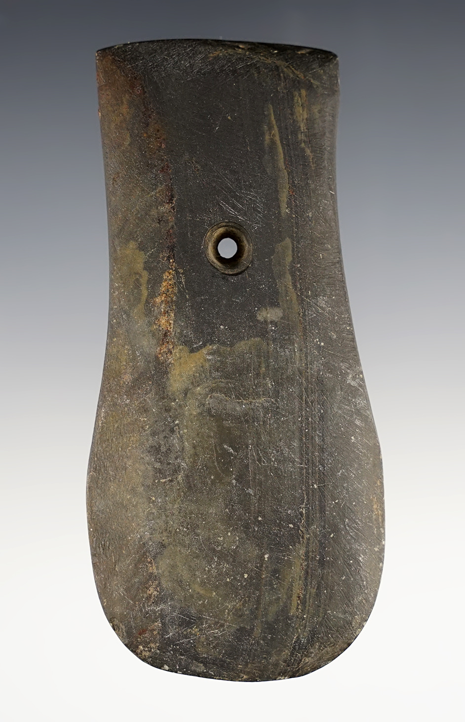 Nicely made 4 1/4" Keyhole Pendant found in Pickaway Co., Ohio. Ex. David Root (#2950S).