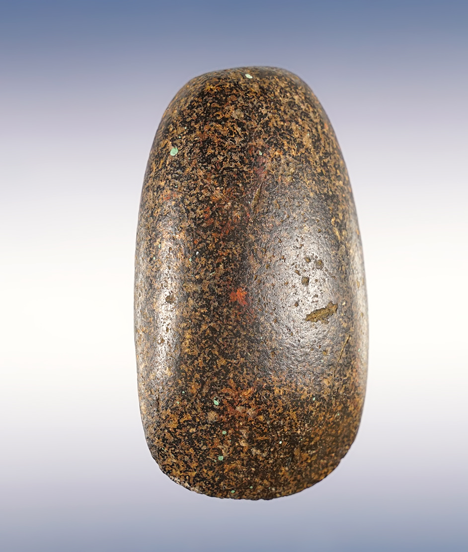 3 15/16" well polished Granite Celt found in Ohio. Overall excellent condition.