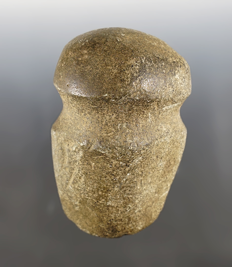 4 5/8" long Full Groove Axe that was heavily used in ancient times. Found in Butler Co., Ohio. 