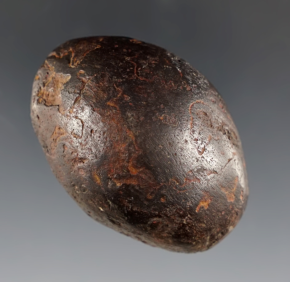 2 1/8" Loafstone found in Adams Co., Ohio. Made from patinated Hematite. Ex. Dean Richard.