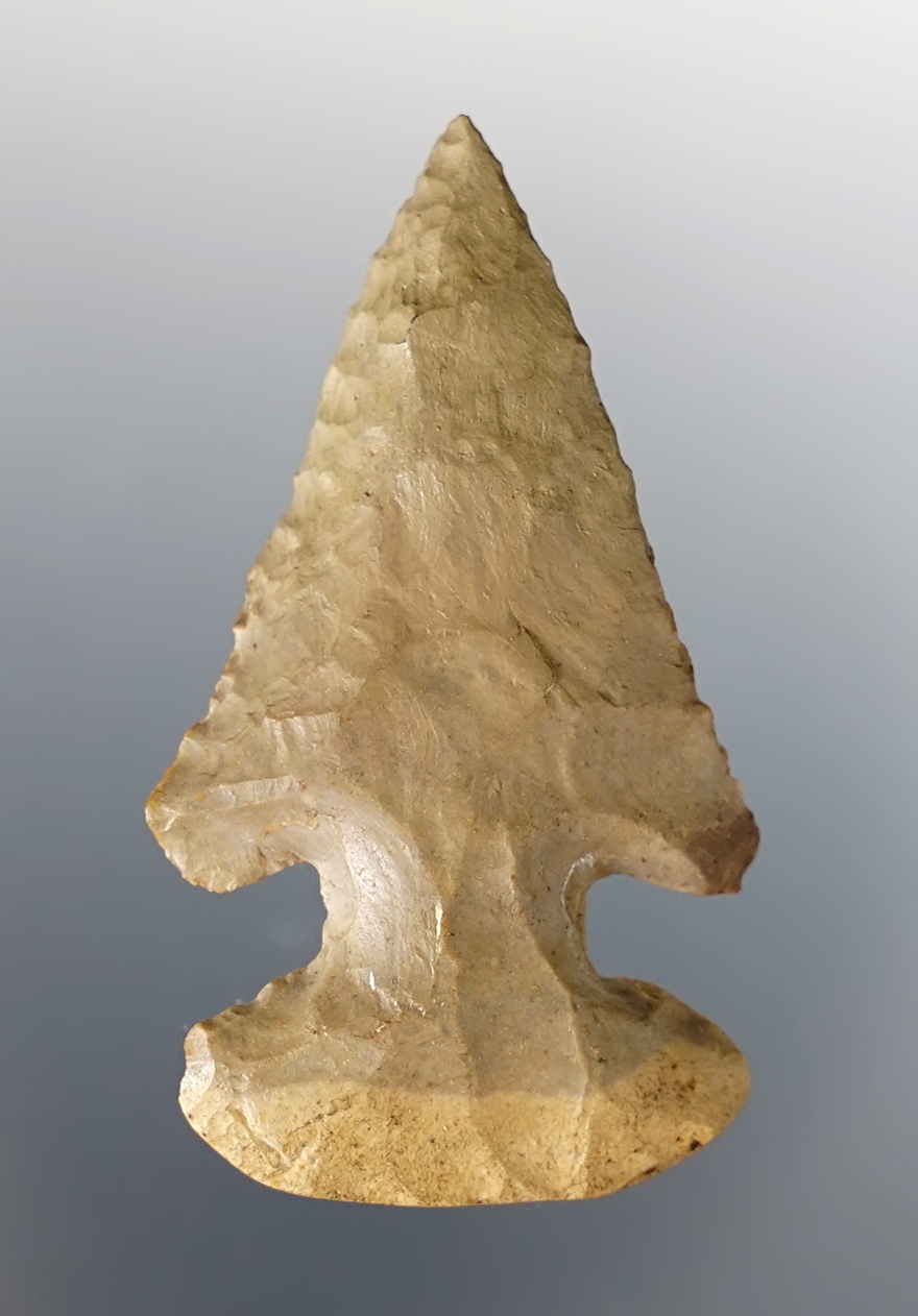 2" finely made Miniature Thebes that is beveled. Made from Hornstone. Ohio/Kentucky area. 