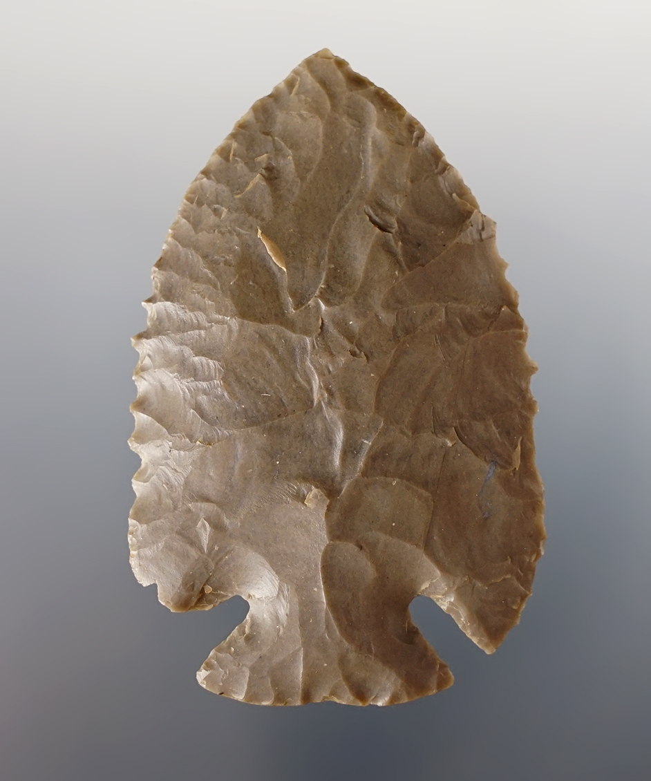 2 9/16" Classic Notched Base Dovetail made from Hornstone. Found in Warren Co., Ohio. 