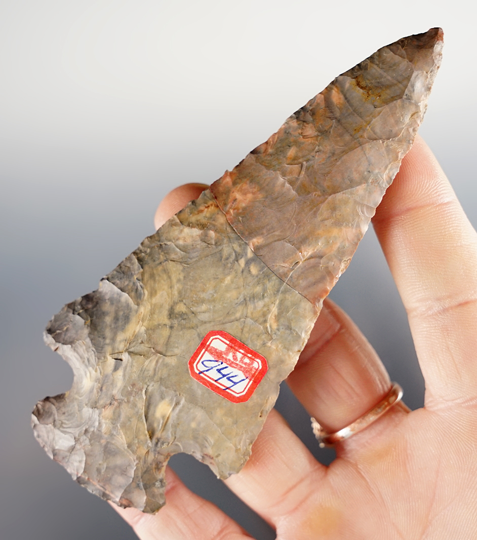 Colorful 4 1/4" Nethers Hopewell found in Muskingum Co., Ohio. Ex. Harry McBride. Bennett COA.