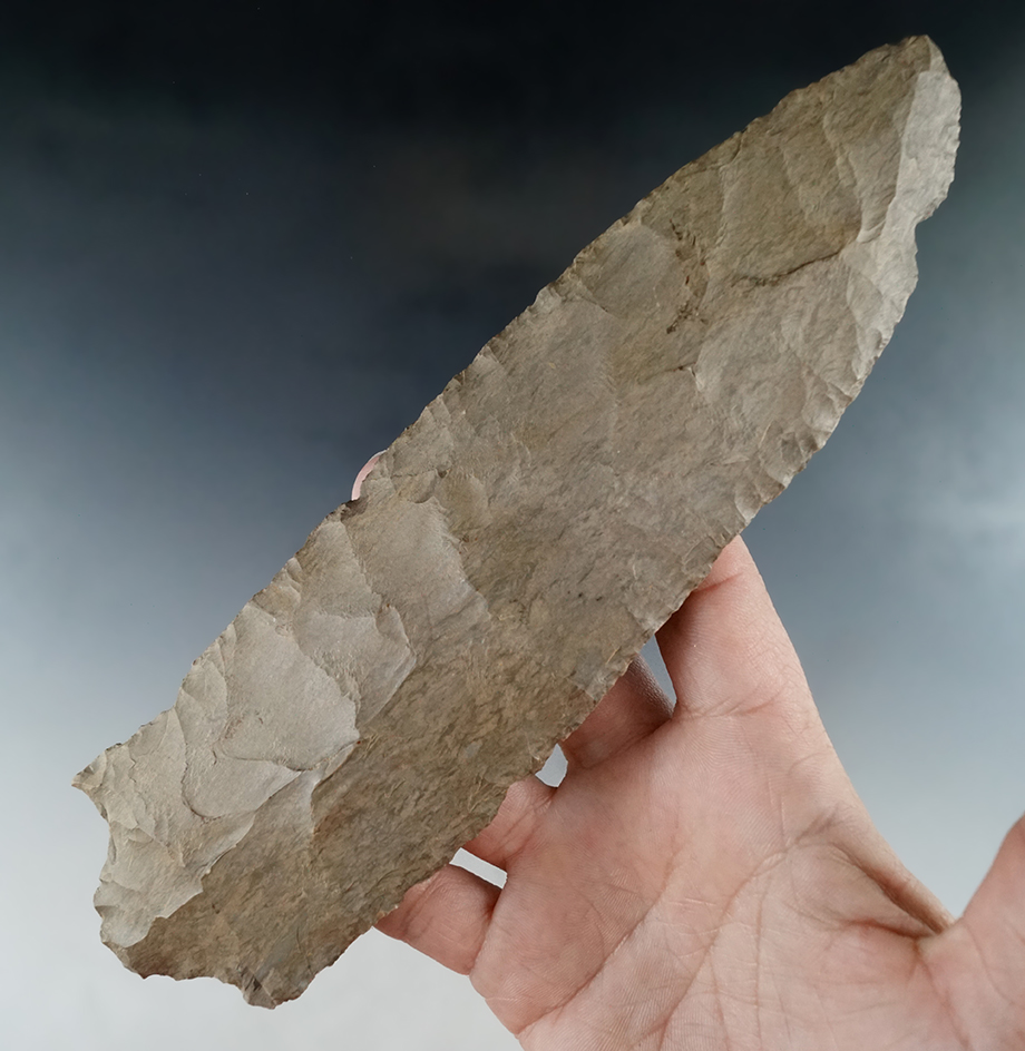 8" Large Stemmed Knife made from Dover Flint, found in Tennessee.