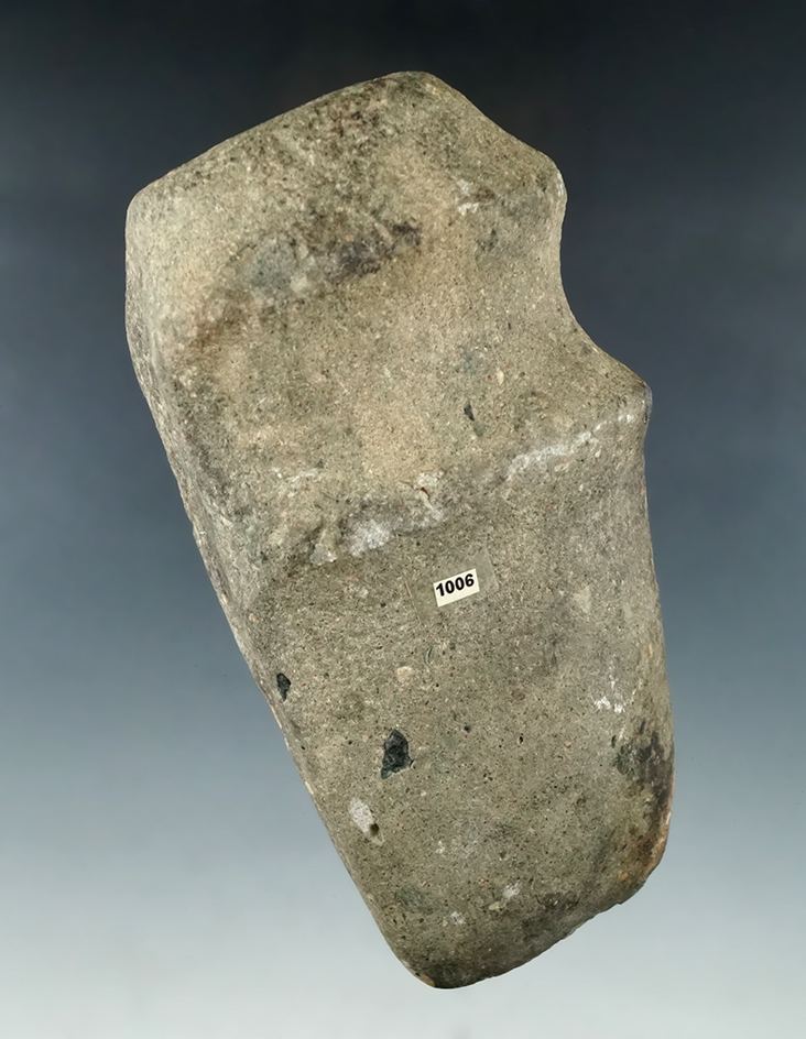 5 1/2" Hardstone 3/4 Grooved Raised Ridge Axe found in Miami Co., Ohio.