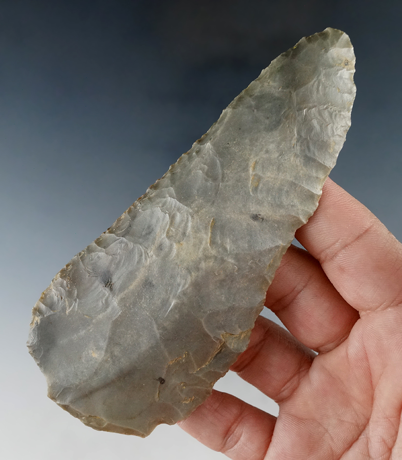 4 3/4" Uniface Paleo Knife found in St. Joseph Co., Indiana.