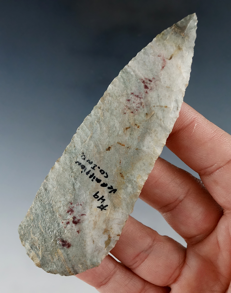 Beautiful color on this 4" Knife made from Indiana Green "Attica Chert", Vermillion Co., Indiana.