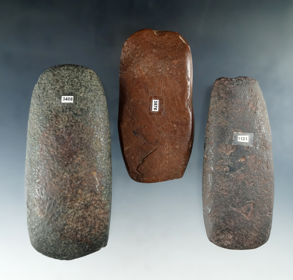 Set of 3 Celts, largest is 4 7/8". Found in Licking, Darke and Ross Counties, Ohio.