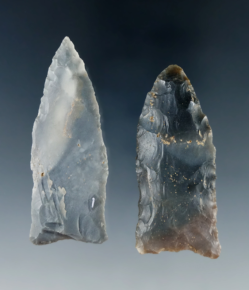 Pair of Kentucky Candy Creek Points.  Largest is 2 3/8".