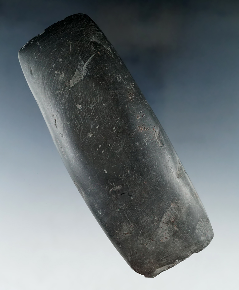 5 11/16" Black Hardstone Celt found in Montgomery Co., Ohio.