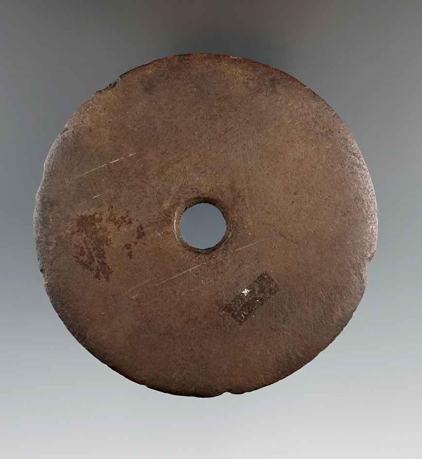 3 1/8" Ear Flare made from brown Hardstone, found in West Texas.  Jackson COA.