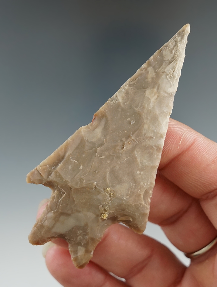 3 3/16" well styled Pedernales point found in Texas.