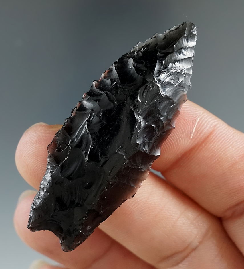 2 1/16" Obsidian Windust Contracting Stem found in Linn Co., Oregon. Rogers COA.