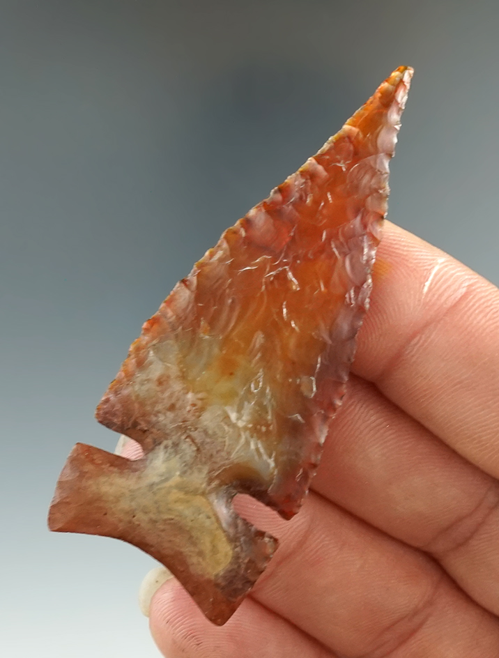 2 1/2" Northern Sidenotch - Agate - Washington. Restoration to 2/3 of base.  Jackson COA.