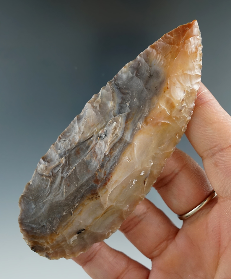 4 3/16" Knife with nice color. Found by Norma Berg of Ellensburg, Washington. Bennett COA.