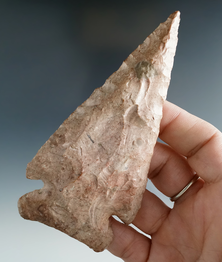 4  1/2" Heat-treated Burlington Cornernotch Knife that is well patinated in nice condition - Missour