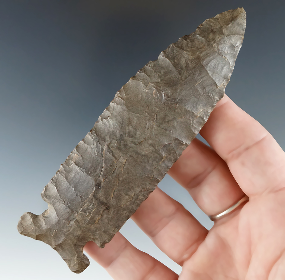 4 1/2" Graham Cave made from attractive Boone chert found in southwestern Missouri.