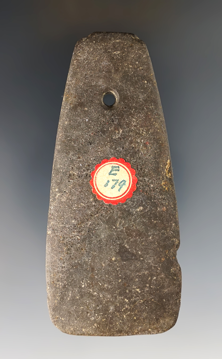 Thin 3 1/2" Pendant that is heavily patinated. Overall excellent condition. 