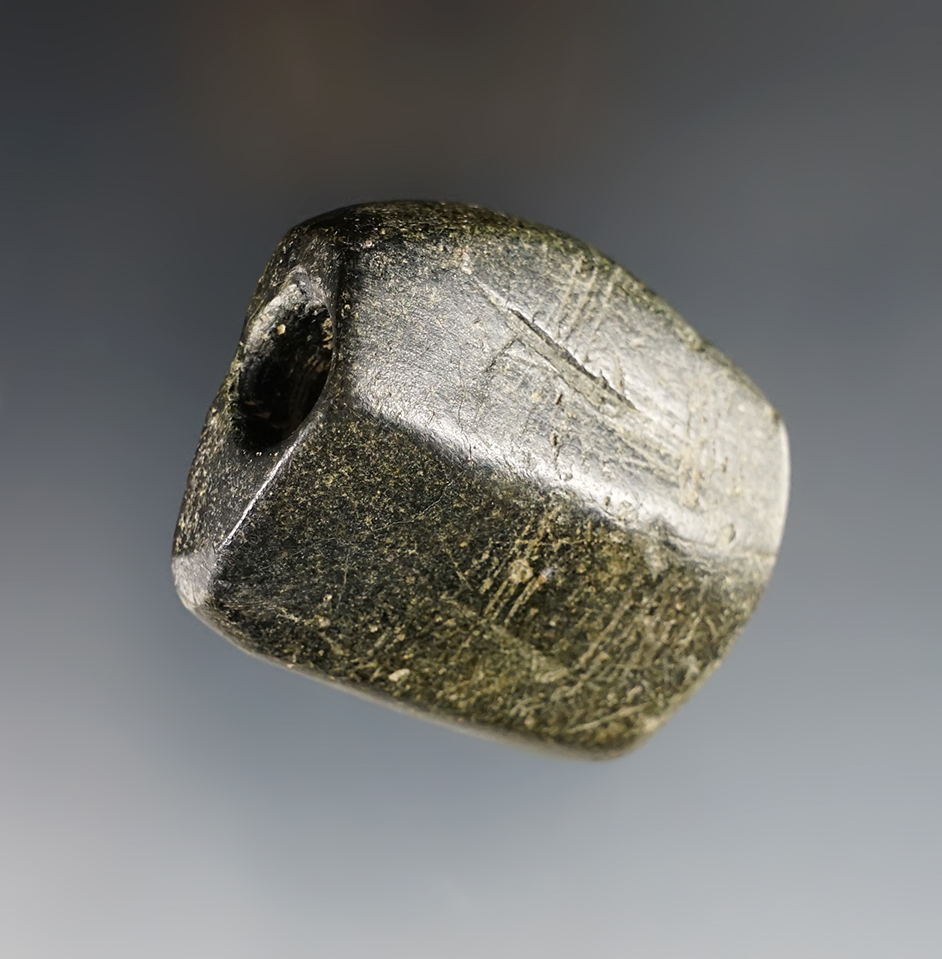 Nice 2" Bannerstone made from patinated Steatite. Found in the Midwestern U.S.