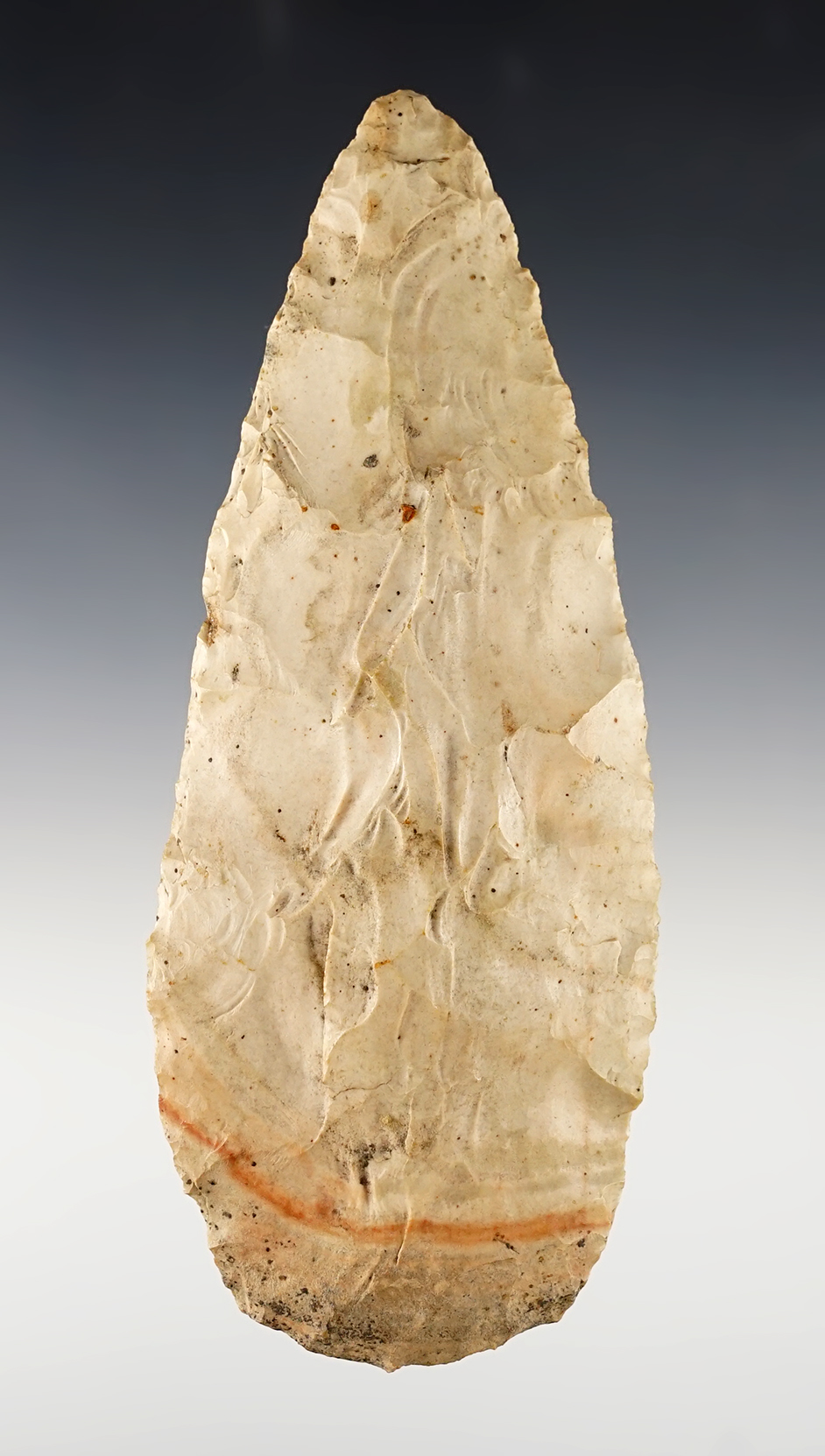 5 3/4" long colorful flint Blade in nice condition. Found in the Midwestern U.S.